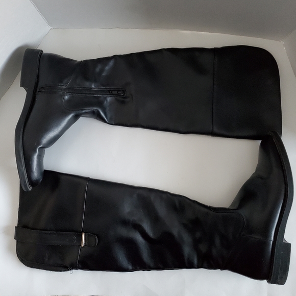 Zara Trafaluc Riding Side Pull Tabs Boots, Black, 40 - Picture 2 of 6